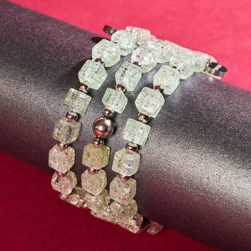 Eis-Matcha | Glitzerglas | Zuckerwürfel-Armband